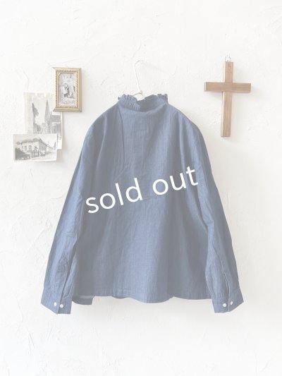 画像7: SO／ライトデニムフリルブラウス・インディゴ