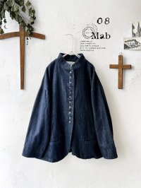 08mab/デニムスタンドカラージャケット・インディゴ