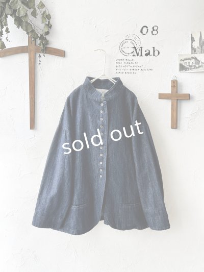 画像2: 08mab/デニムスタンドカラージャケット・インディゴ