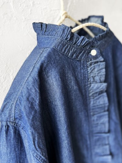 画像6: SO／ライトデニムフリルブラウス・インディゴ