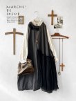 画像1: MARCHE' DE SOEUR／アンティークレース付きタブリエドレス・スミクロ (1)