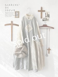 MARCHE' DE SOEUR／アンティークレース付きタブリエドレス・アイスグレー