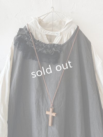 画像2: MARCHE' DE SOEUR／アンティークレース付きタブリエドレス・スミクロ