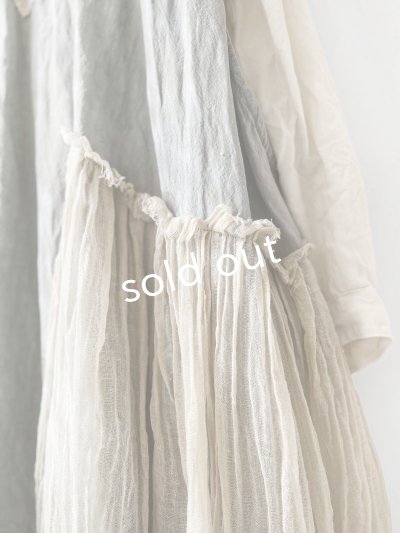 画像4: MARCHE' DE SOEUR／アンティークレース付きタブリエドレス・アイスグレー