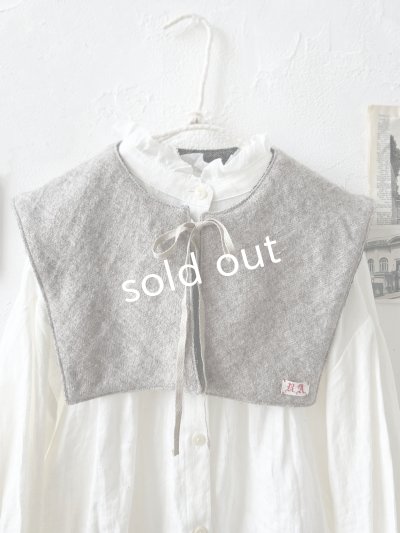 画像2: MARCHE' DE SOEUR／リバーシブルタッセルティペット・杢ブラック×ベージュ