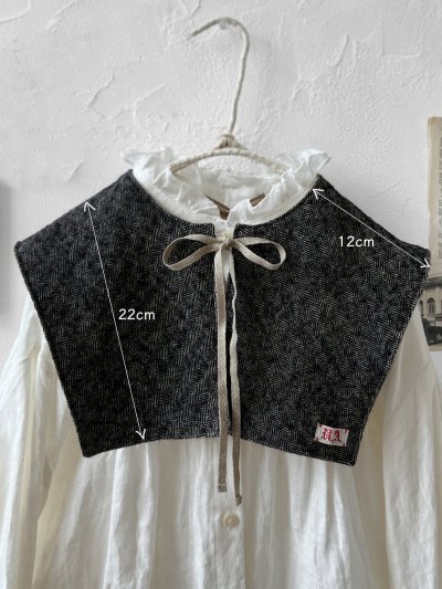 画像3: MARCHE' DE SOEUR／リバーシブルタッセルティペット・杢ブラック×ベージュ