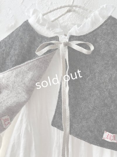 画像5: MARCHE' DE SOEUR／リバーシブルタッセルティペット・杢ブラック×ベージュ