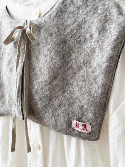 画像8: MARCHE' DE SOEUR／リバーシブルタッセルティペット・杢ブラック×ベージュ