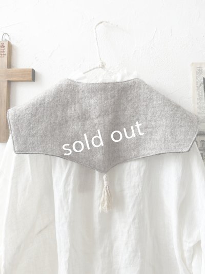 画像9: MARCHE' DE SOEUR／リバーシブルタッセルティペット・杢ブラック×ベージュ