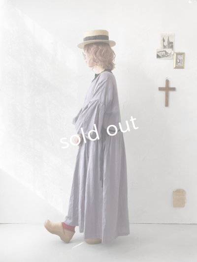 画像8: shizuka's／リネンのリボンワンピース（パフスリーブ）テラコッタ