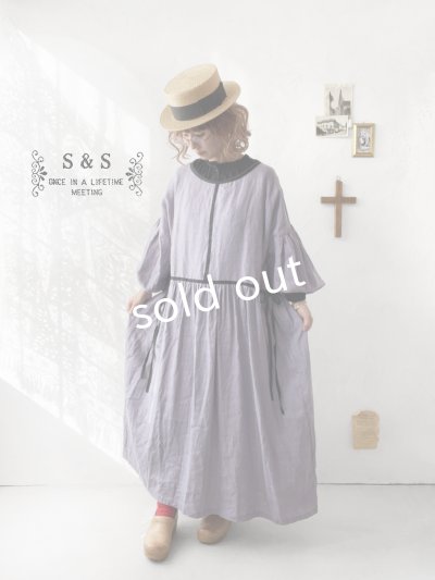 画像7: shizuka's／リネンのリボンワンピース（パフスリーブ）テラコッタ