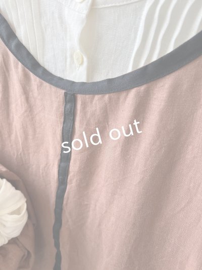 画像4: shizuka's／リネンのリボンワンピース（パフスリーブ）テラコッタ