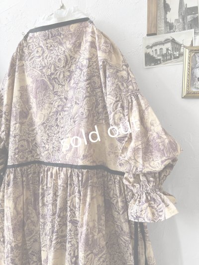 画像8: shizuka's／トワルドジュイのリボンワンピース・（ベルスリーブ）山葡萄