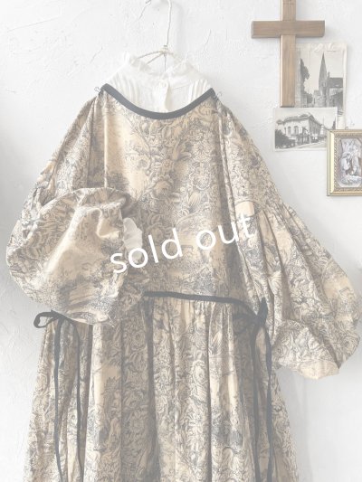 画像3: shizuka's／トワルドジュイのリボンワンピース（パフスリーブ）ベージュ