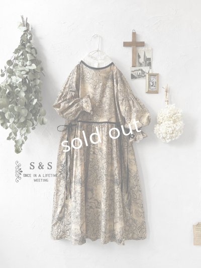 画像2: shizuka's／トワルドジュイのリボンワンピース・（ベルスリーブ）ベージュ