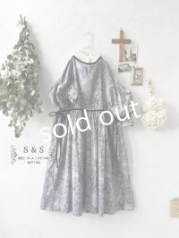 shizuka's／トワルドジュイのリボンワンピース・（ベルスリーブ）ラベンダー