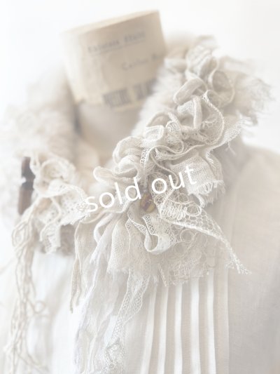 画像2: pollenbienco／アンティークレースのファーティペット・C