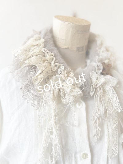 画像3: pollenbienco／アンティークレースのファーティペット・B