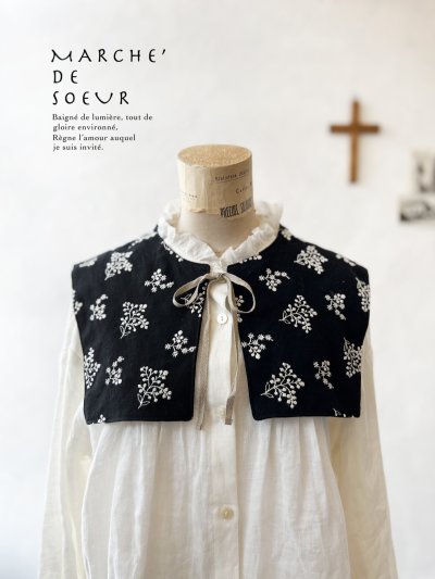 画像1: MARCHE' DE SOEUR／タッセルティペット・黒ブーケ