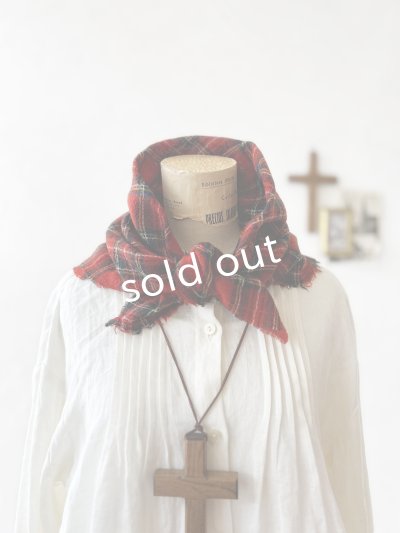 画像2: MARCHE' DE SOEUR／ウールガーゼのストール・赤チェック