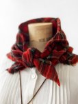 画像4: MARCHE' DE SOEUR／ウールガーゼのストール・赤チェック (4)