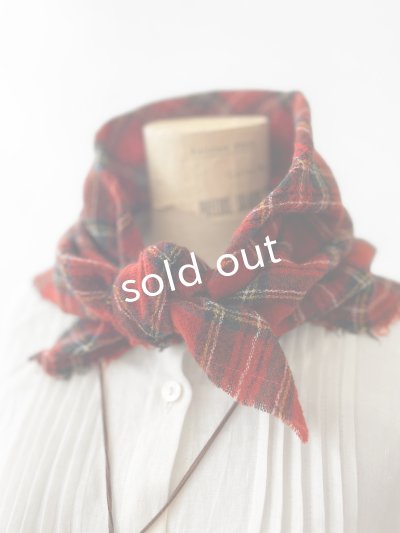 画像4: MARCHE' DE SOEUR／ウールガーゼのストール・赤チェック