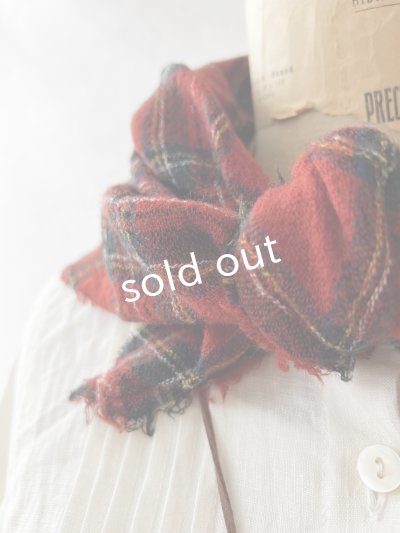 画像5: MARCHE' DE SOEUR／ウールガーゼのストール・赤チェック