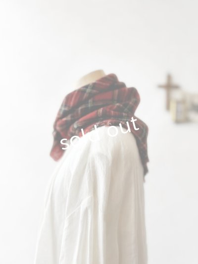 画像7: MARCHE' DE SOEUR／ウールガーゼのストール・赤チェック