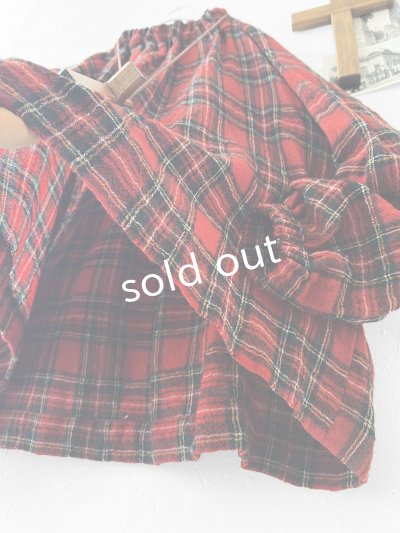 画像5: MARCHE' DE SOEUR／ウールガーゼのプルオーバー・赤チェック