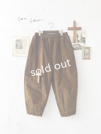 画像1: seasew.／509 コーデュロイ裾ダーツパンツ・ブラウン
