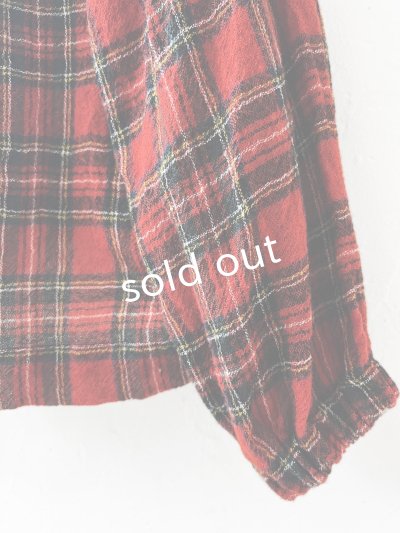 画像10: MARCHE' DE SOEUR／ウールガーゼのプルオーバー・赤チェック