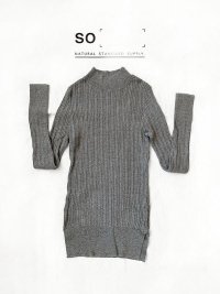 SO／モックネックカットソー・グレー