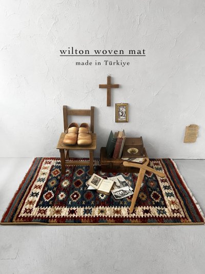 画像1: Wilton mat／ラグマット ウィルトン織キリム