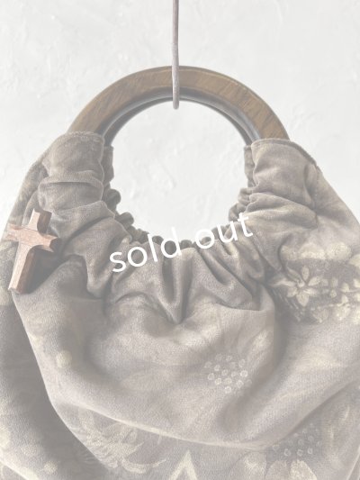 画像2: MARCHE' DE SOEUR／木の持ち手バッグ・ベルベット