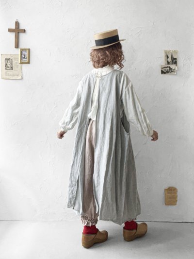 画像11: MARCHE' DE SOEUR／アンティークレース付きタブリエドレス・アイスグレー