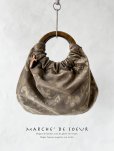 画像1: MARCHE' DE SOEUR／木の持ち手バッグ・ベルベット (1)