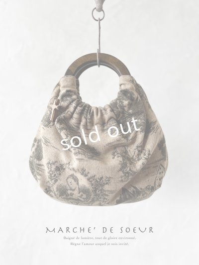 画像1: MARCHE' DE SOEUR／木の持ち手バッグ・クラシックウール