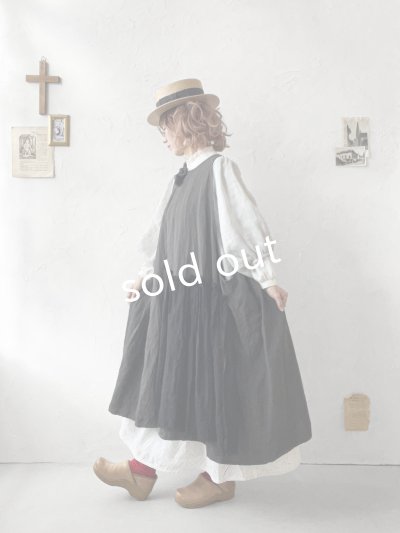 画像10: MARCHE' DE SOEUR／アンティークレース付きタブリエドレス・スミクロ