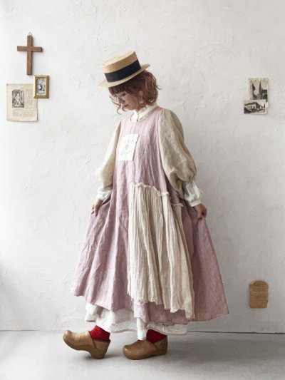 画像14: MARCHE' DE SOEUR／アンティークレース付きタブリエドレス・サクラ