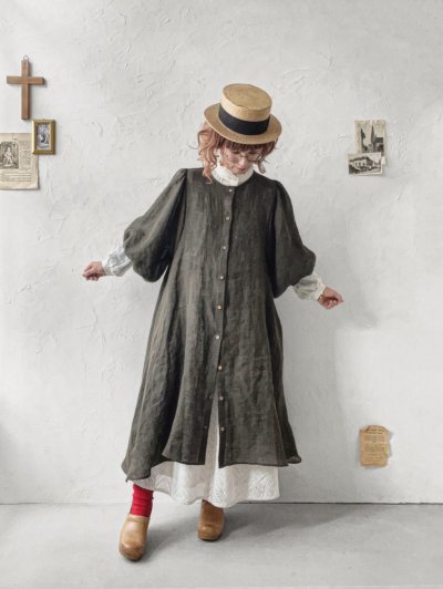 画像15: MARCHE' DE SOEUR／ホイップガーゼワンピース・チャコール