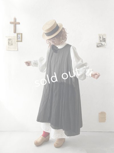 画像11: MARCHE' DE SOEUR／アンティークレース付きタブリエドレス・スミクロ