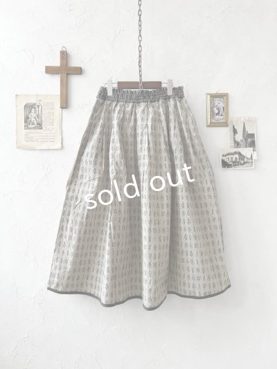 画像7: le ciel／ボタニカルプリントスカート・チャコールグレー