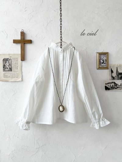 画像1: le ciel／コットンソフトツイルブラウス・オフ