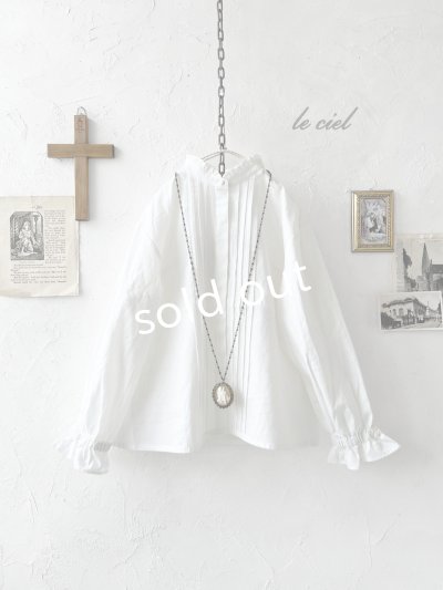 画像1: le ciel／コットンソフトツイルブラウス・オフ