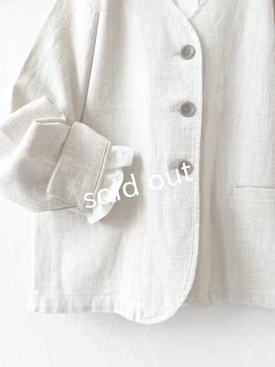 画像4: le ciel／ノーカラージャケット・生成り