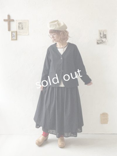 画像11: le ciel／ノーカラージャケット・黒