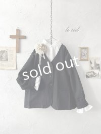 le ciel／ノーカラージャケット・黒