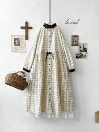 le ciel／ボタニカルプリントワンピース・アイボリー