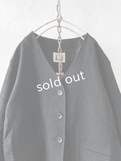 画像8: le ciel／ノーカラージャケット・黒