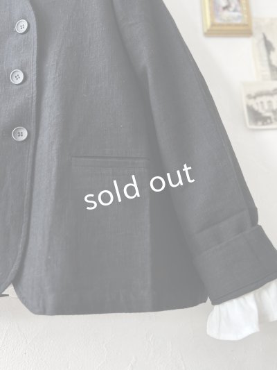 画像4: le ciel／ノーカラージャケット・黒